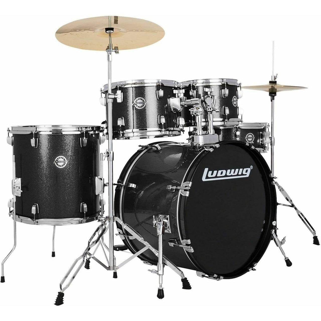 Bateria Ludwig Accent Lc19511 Con Banco Y Platillos Negro