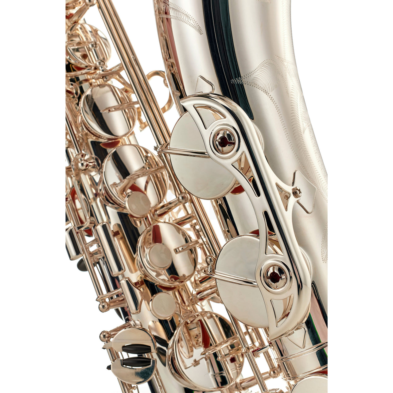 Sax Tenor Yamaha Plateado Yts480-s Con Llave De Fa# Y Fa Frontal