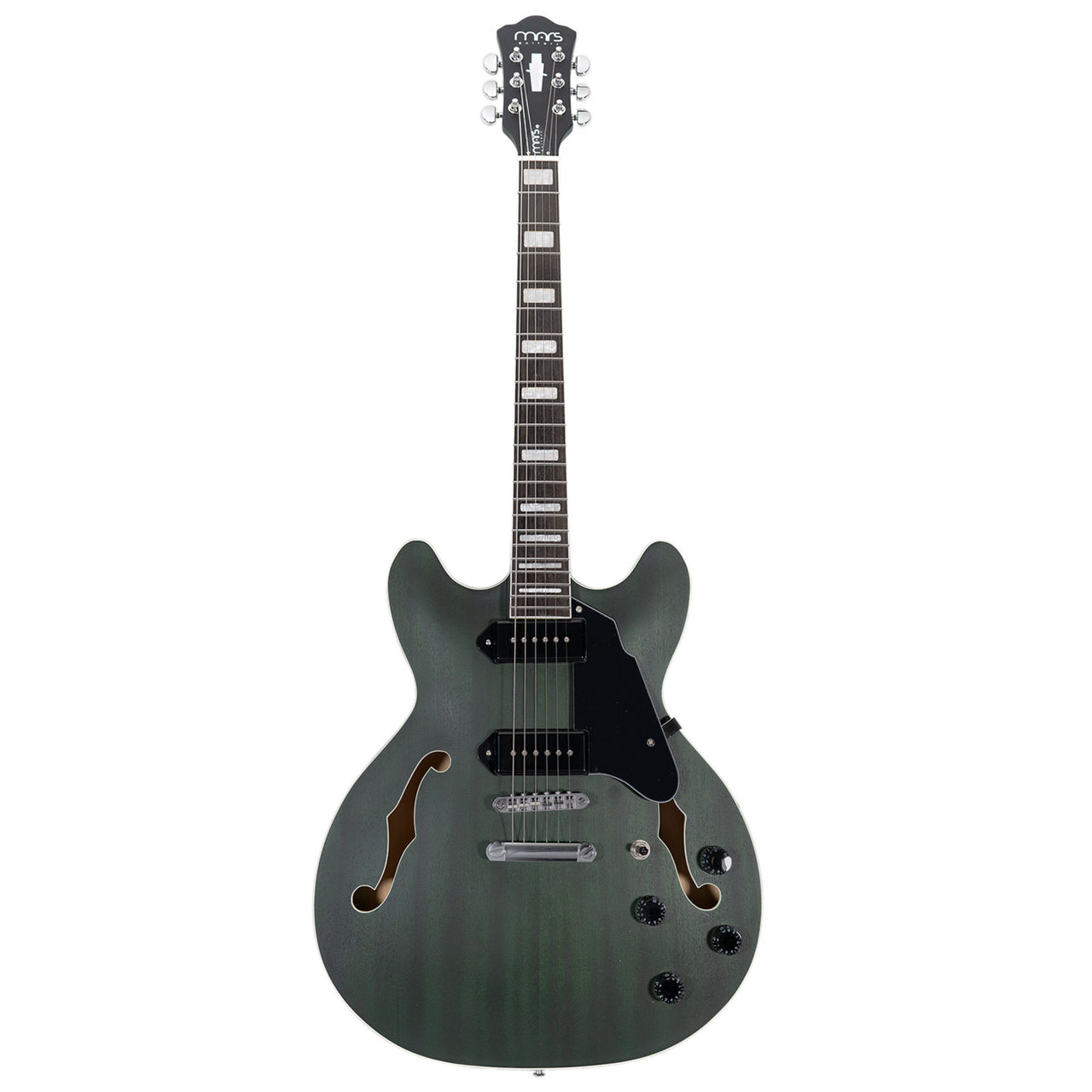 Guitarra Electrica Mars Hb335psgrn Hollowbody 335 P90 Satin Green