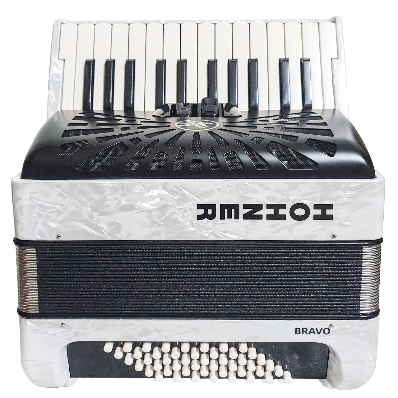 Acordeon Hohner A16512 Bravo Ii 26 Teclas 48 Bajos Blanco Con Funda