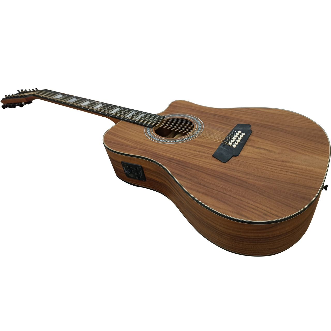 Guitarra Electroacustica Bamboo Ga-4012-koa-pro-q Con Funda 12 Cuerdas