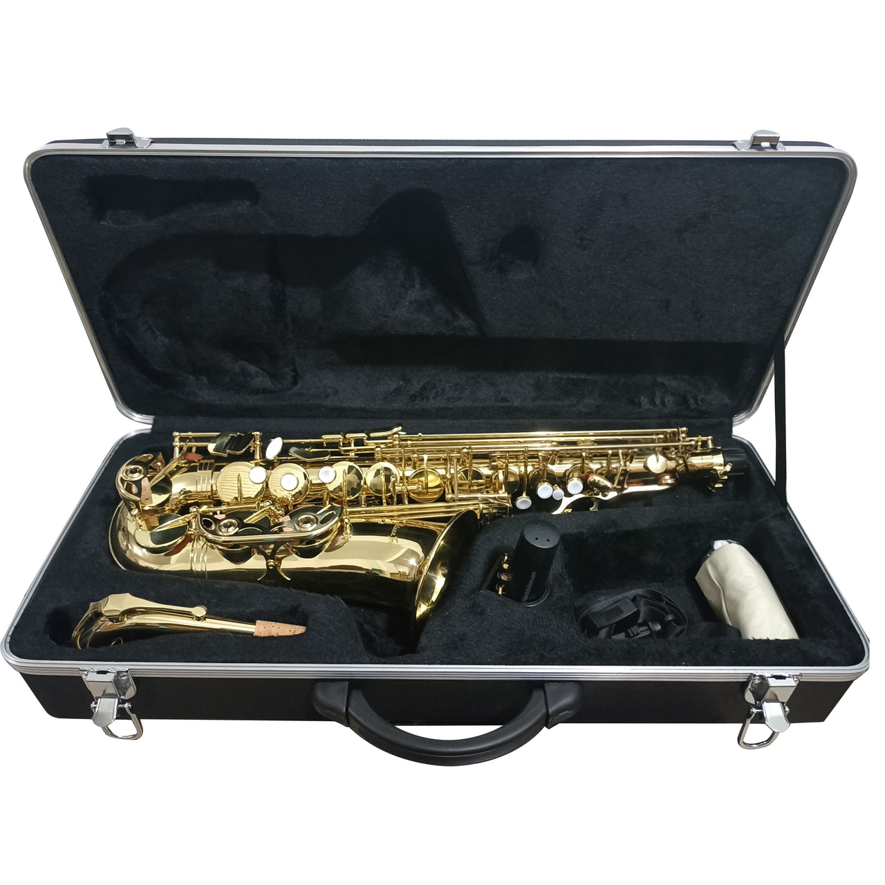 Sax Alto Silvertone Slsx009bg Laqueado Con Abrazadera Flex Bg