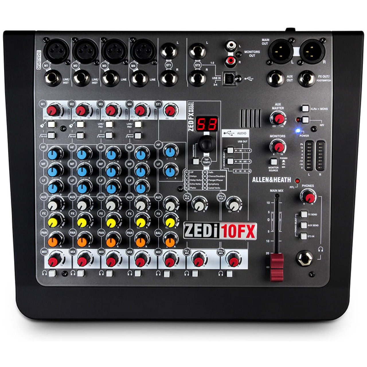 Mezcladora Allen & Heath 10 Canales 4 Xlr, Zedi-10fx