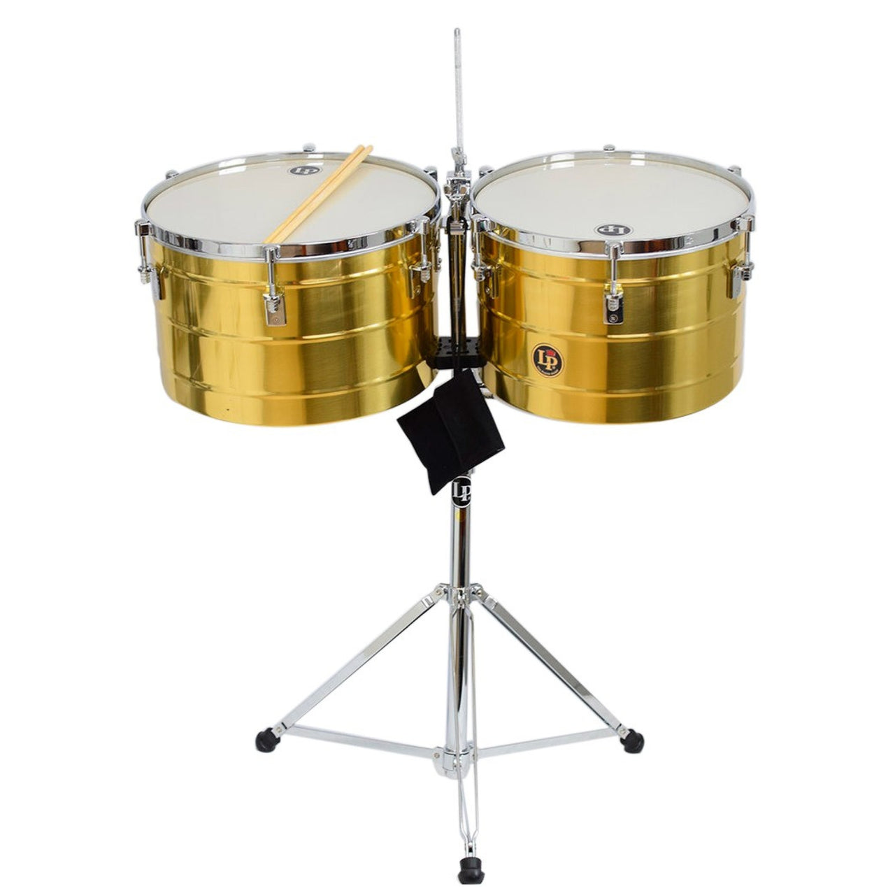 TIMBALES LP TITO PUENTE 15"/16" LATON C/ATRIL, LP258B