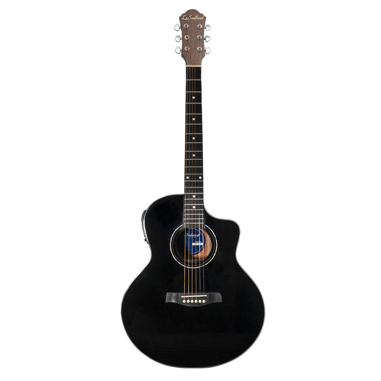 Guitarra Electroacustica La Sevillana Ga-321ceq-blk Negra