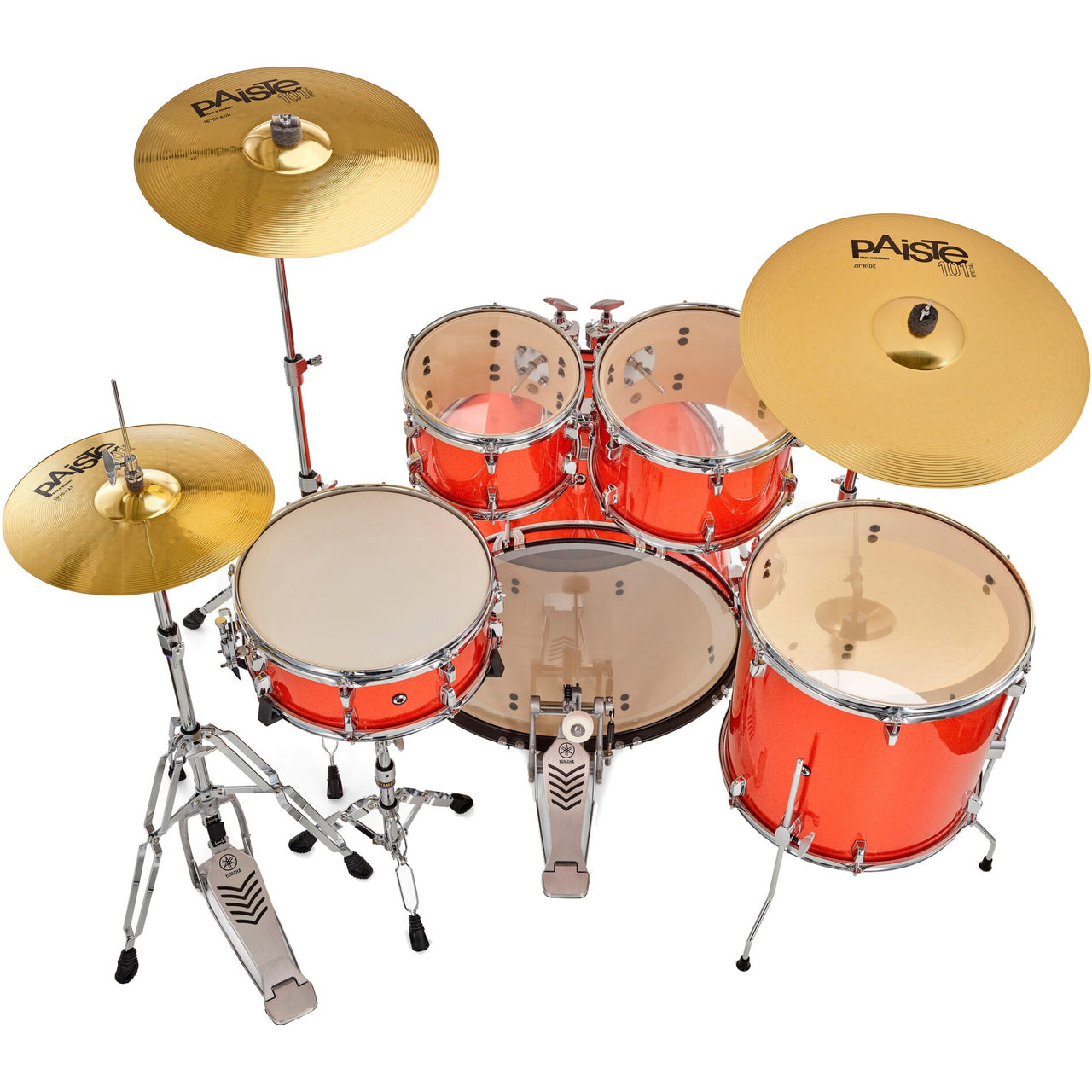 Bateria Acustica Yamaha Rydeen Rdp2f5orguset Orange Glitter Con Atril Y Platillos