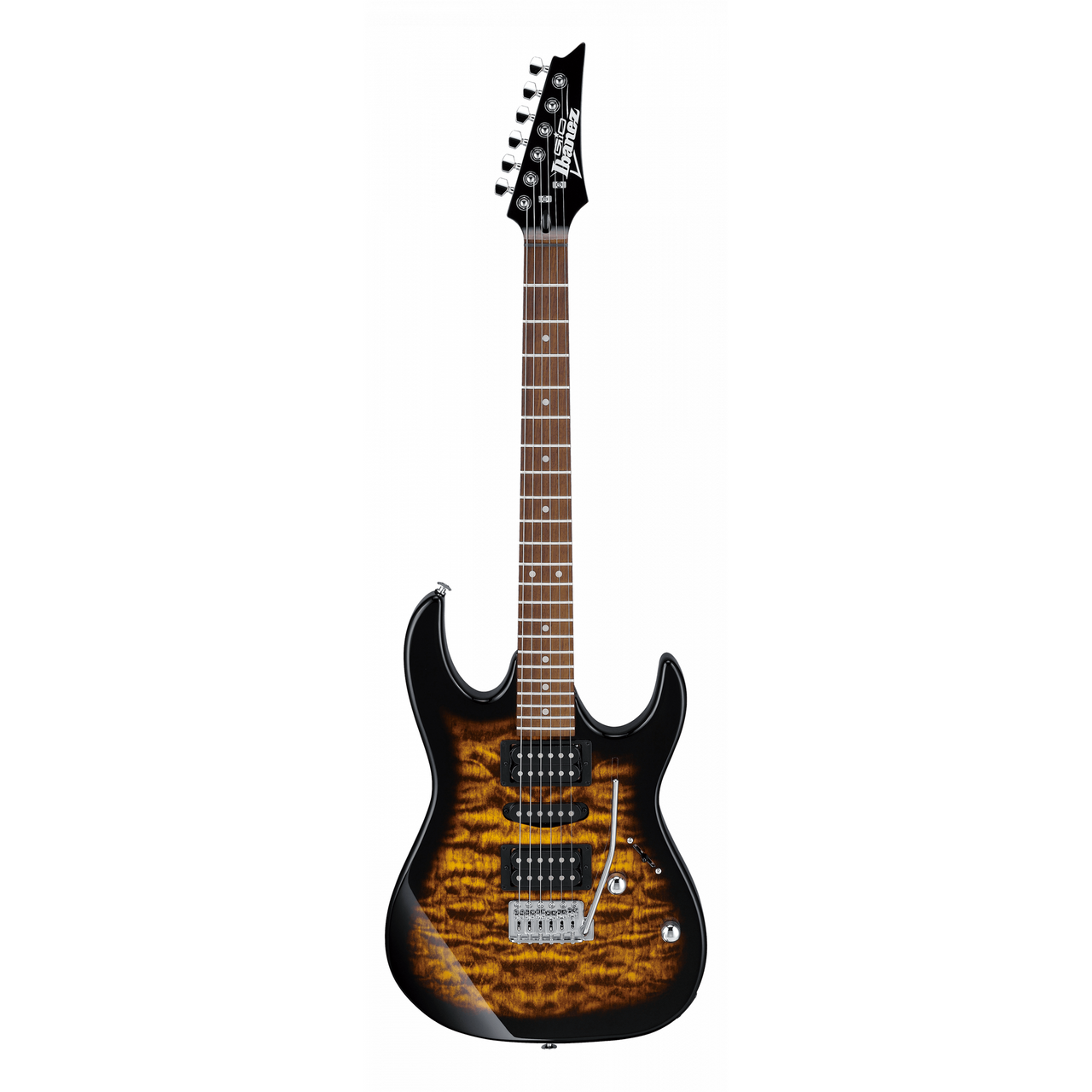 Guitarra Electrica Ibanez Gio Rg Grx70qa-sb Ambar Transparente Sombreado Negro