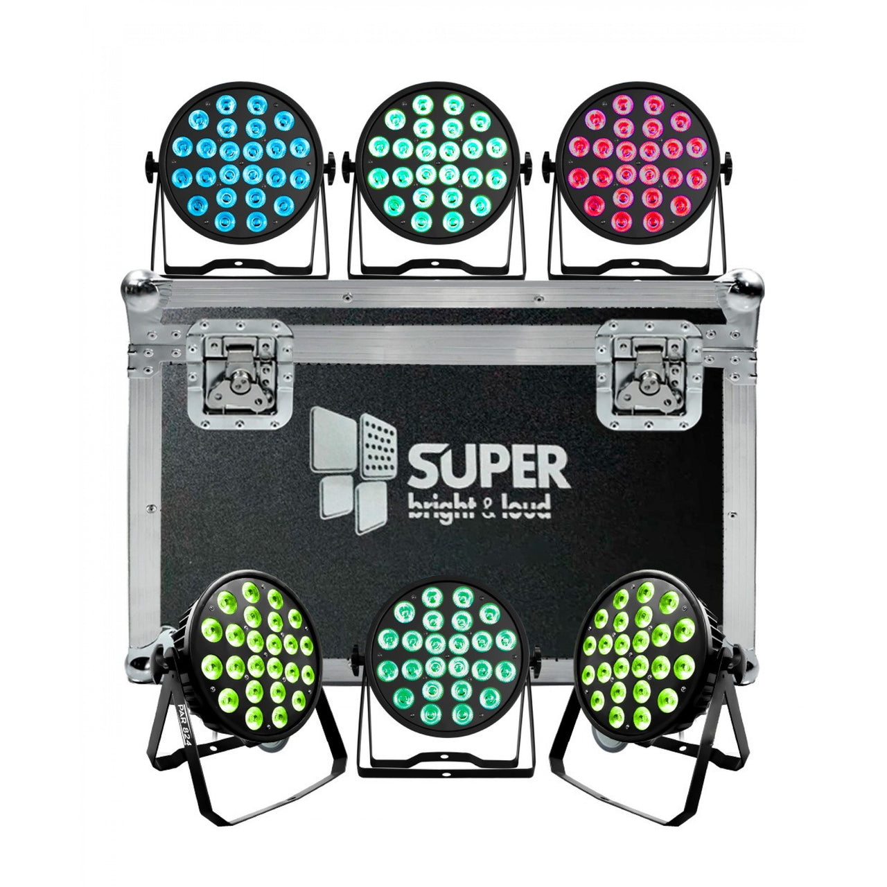 Par Led Superbright 24x8w Rgba Interior Estuche C/6 Pzas, Par824