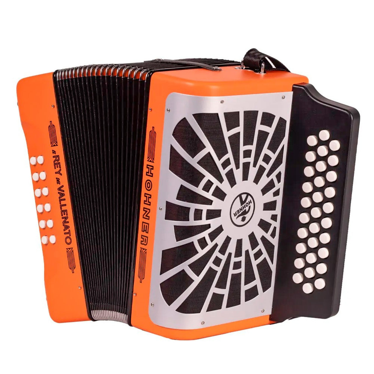 Acordeon Hohner A49651 Rey Vallenato Sib/mib/lab Anaranjado Con Funda