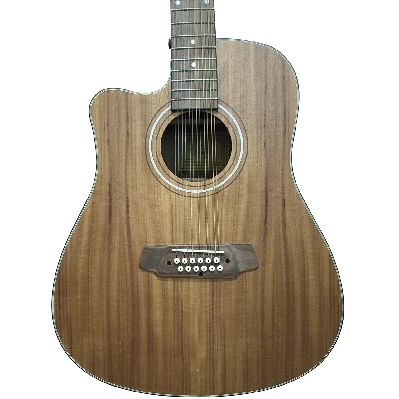 Guitarra Electroacustica Bamboo Ga-4012-koa-z-q Zurda 12 Cuerdas