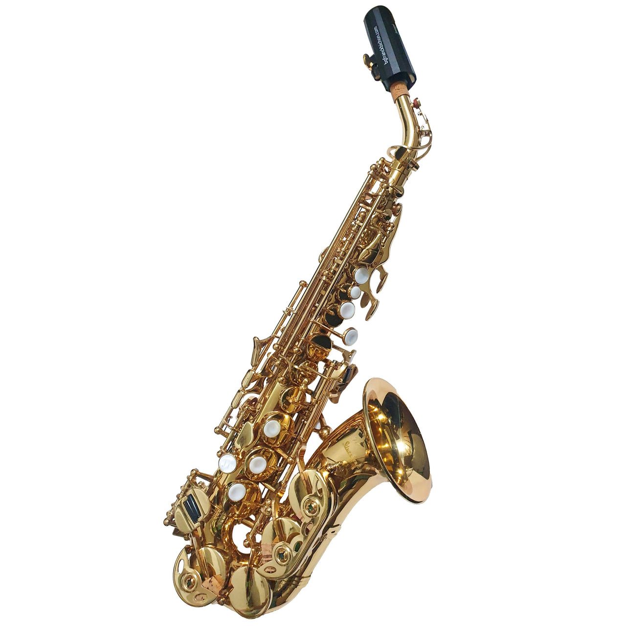 Saxofon Soprano Silvertone Slsx001b Curvo Laqueado Abrazadera Flex Bg