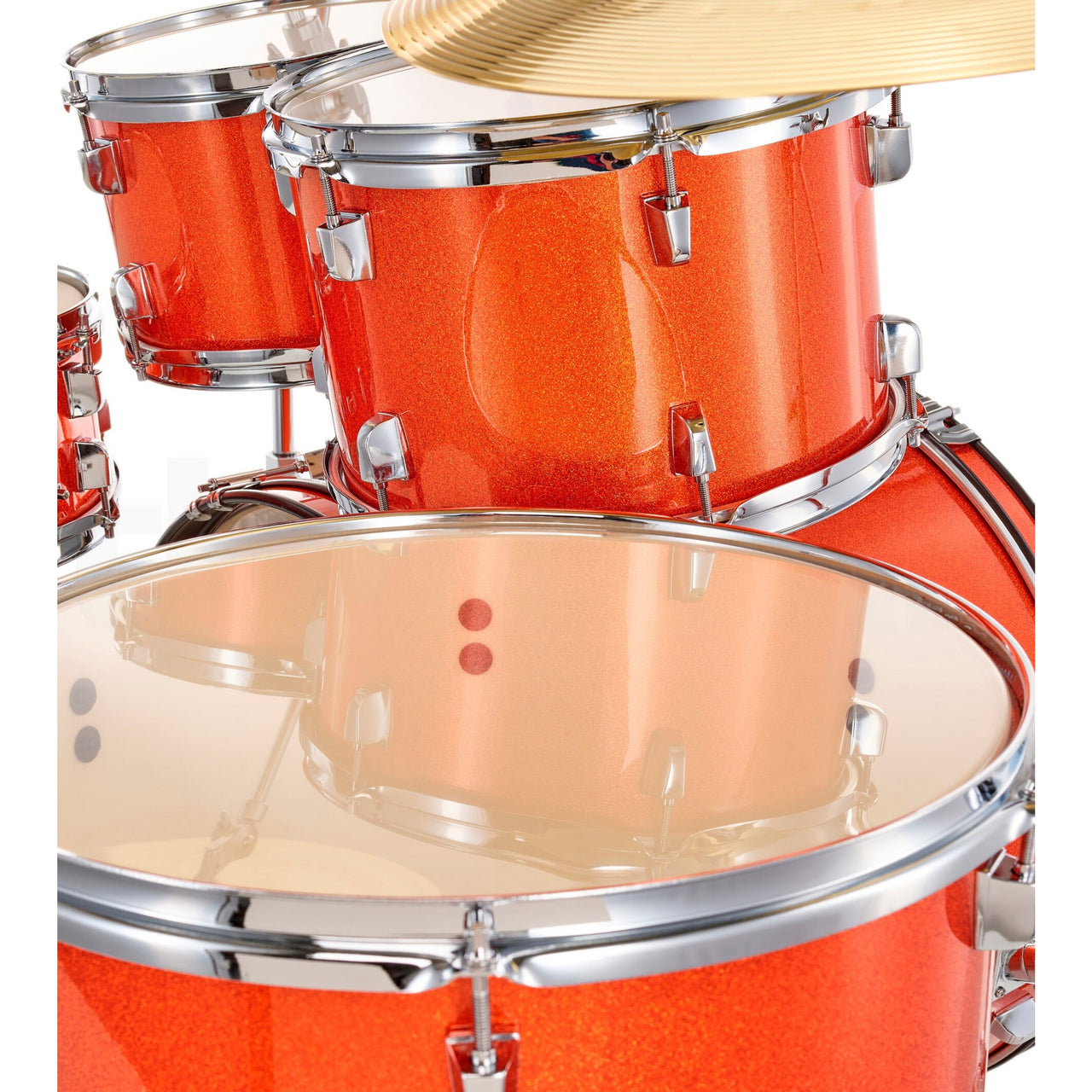 Bateria Acustica Yamaha Rydeen Rdp2f5orguset Orange Glitter Con Atril Y Platillos