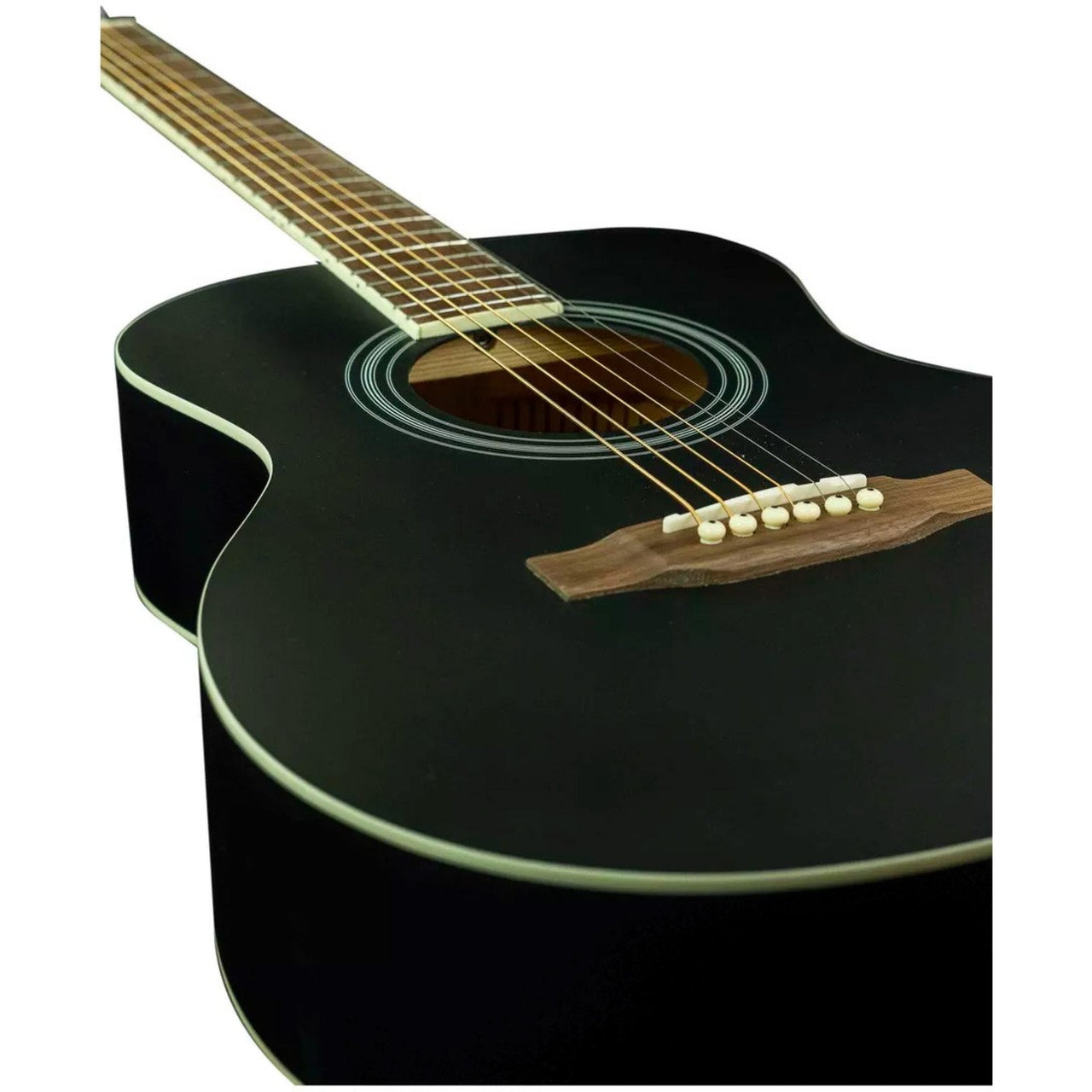 GUITARRA ELECTROACUSTICA BAMBOO NEGRA 38" C/FUNDA, GA-38-BK-Q