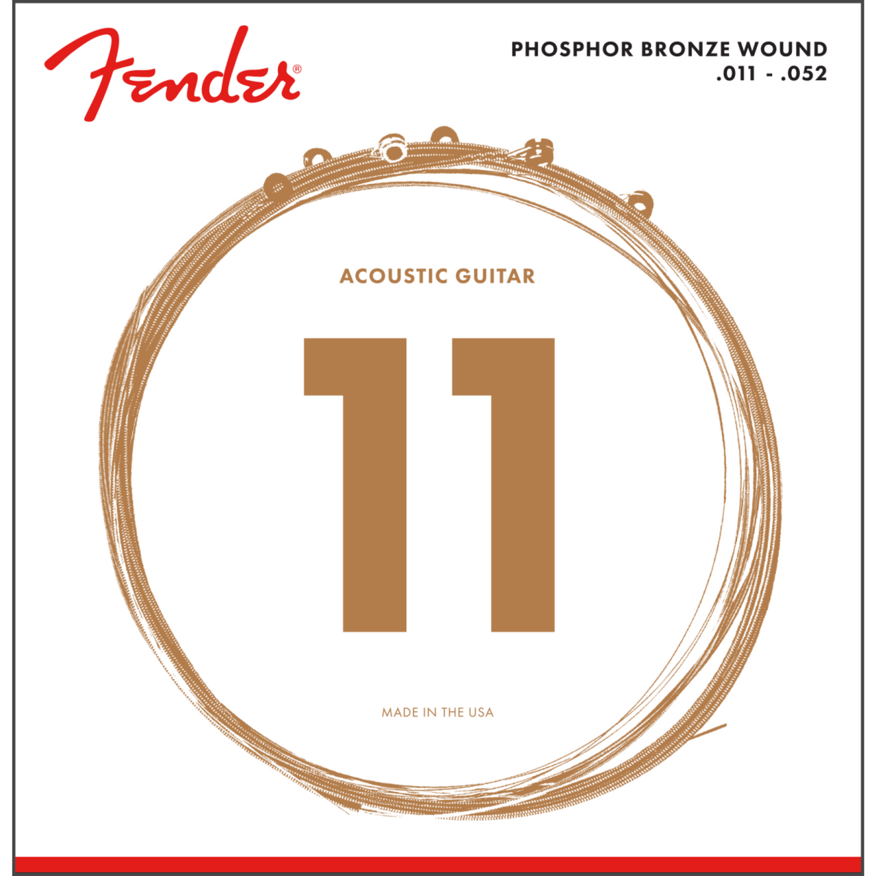 Encordadura Fender P/guit. E/a 60cl Phospor Bronze .11-.52, 0730060405