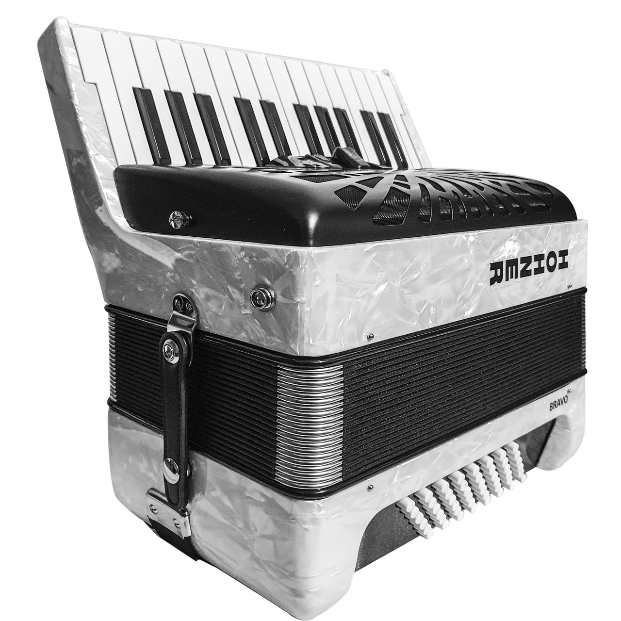 Acordeon Hohner A16512 Bravo Ii 26 Teclas 48 Bajos Blanco Con Funda