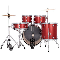 Thumbnail for Bateria Ludwig Lc19514 Accent Rojo Sparkle Con Banco Y Platillos