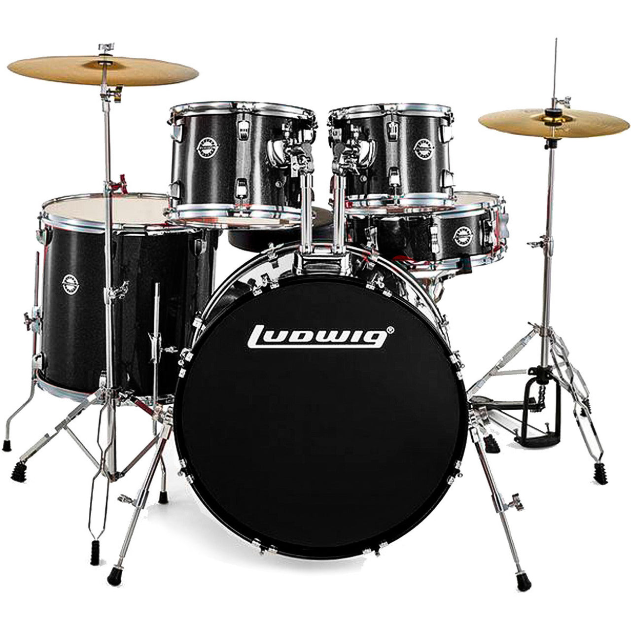 Bateria Ludwig Accent Lc19511 Con Banco Y Platillos Negro