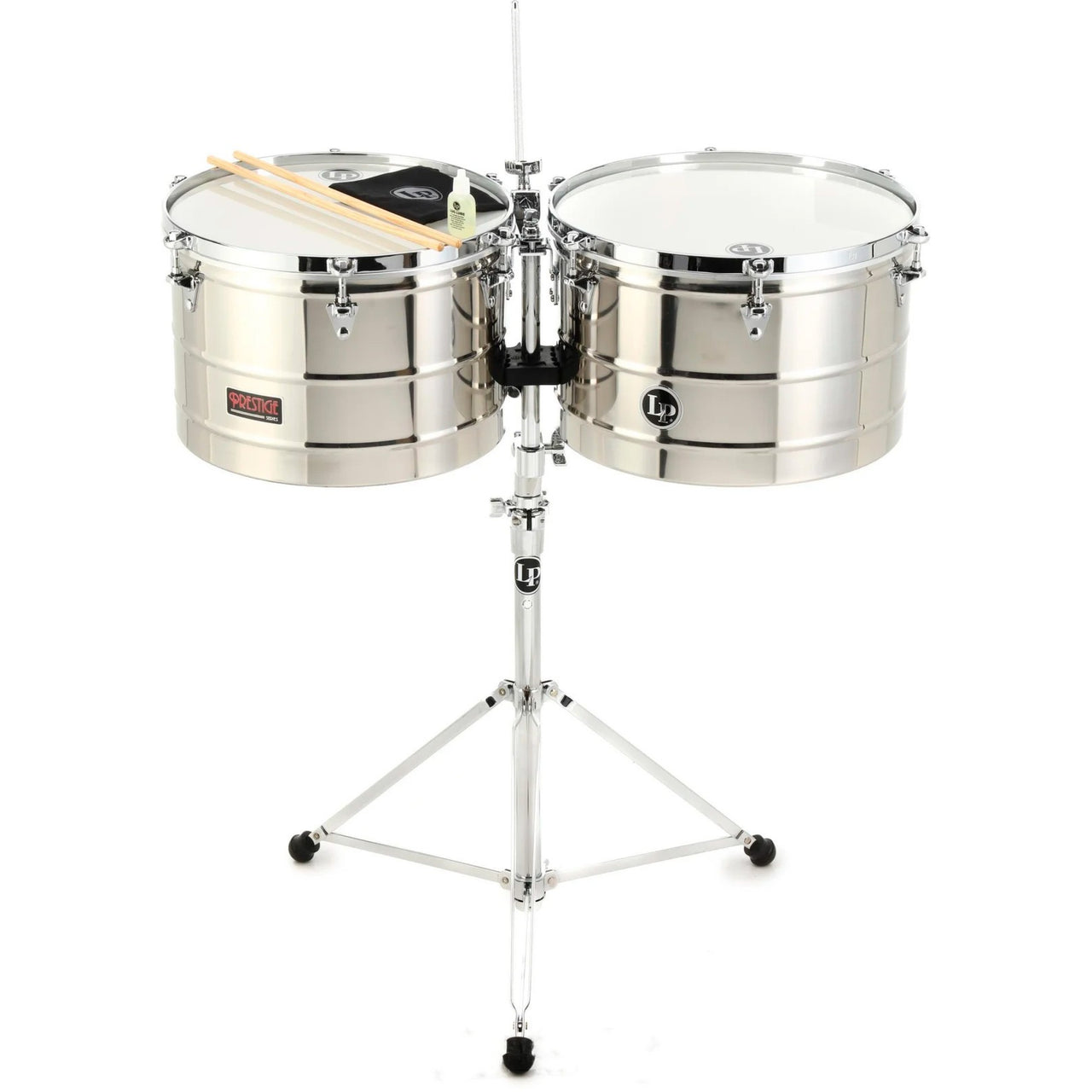 Timbales Lp Prestige Lp1516-s Cromados Con Atril 15 Y 16 Pulgadas