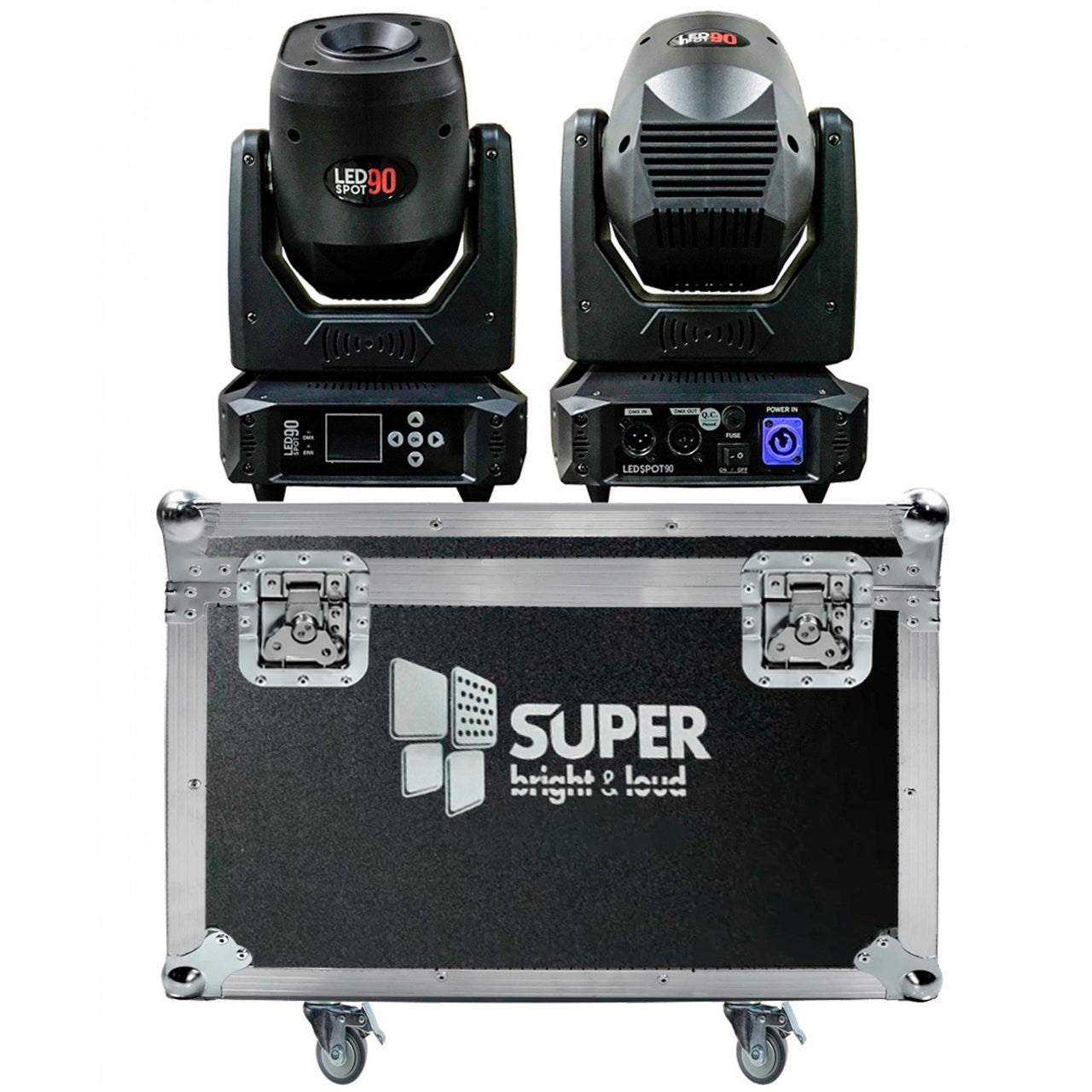 Cabeza Movil Superbright Spot 90w Case 2 Pzas, Ledspot90