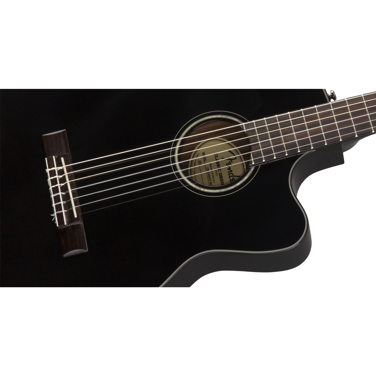 Guitarra electroacustica Fender Cn-140sce Cdas. Nylon Blk W/c W/n, 0970264306