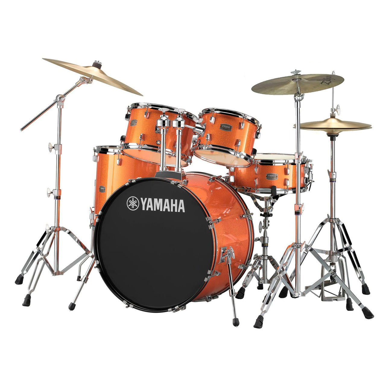 Bateria Acustica Yamaha Rydeen Rdp2f5orguset Orange Glitter Con Atril Y Platillos