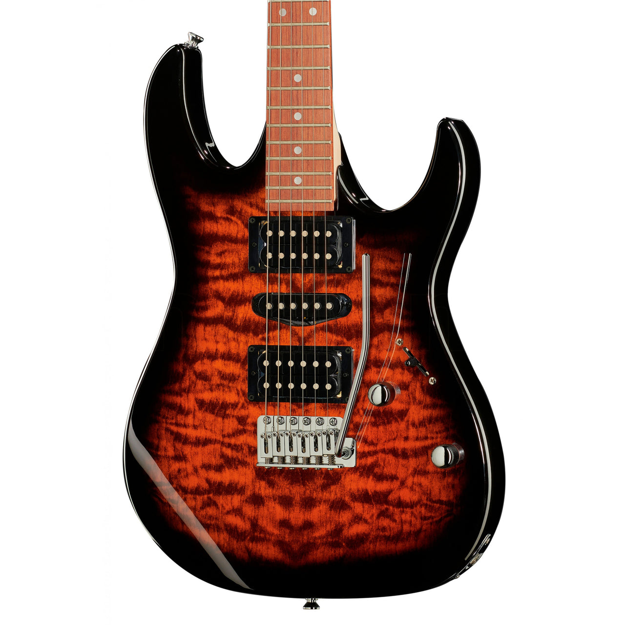 Guitarra Electrica Ibanez Gio Rg Grx70qa-sb Ambar Transparente Sombreado Negro