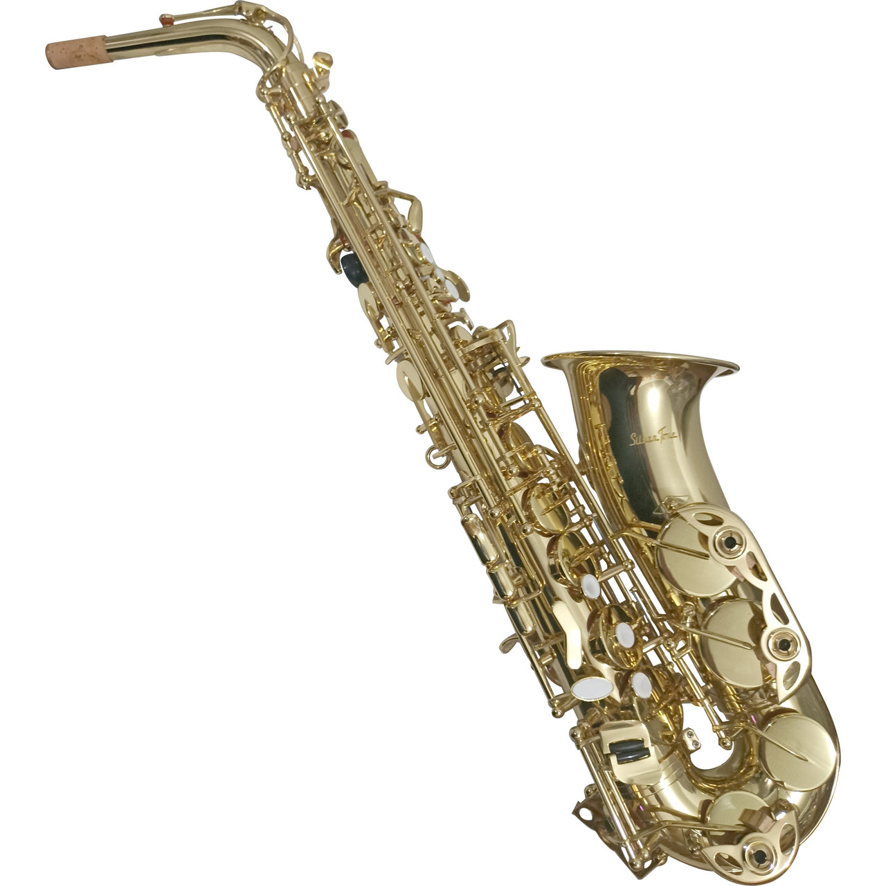 Sax Alto Silvertone Slsx009bg Laqueado Con Abrazadera Flex Bg