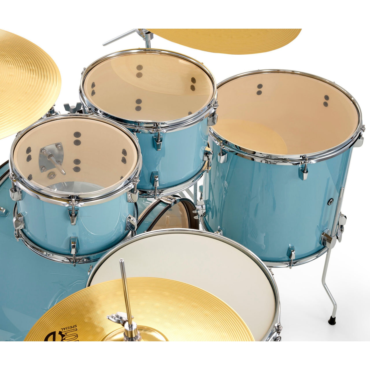 Bateria Acustica Yamaha Rydeen Rdp2f5gpuset Gloss Pale Blue Con Atril Y Platillos