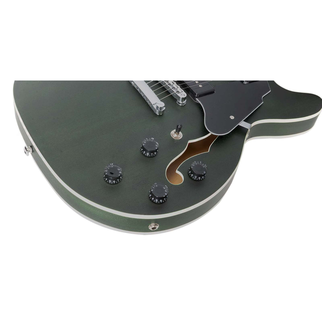 Guitarra Electrica Mars Hb335psgrn Hollowbody 335 P90 Satin Green