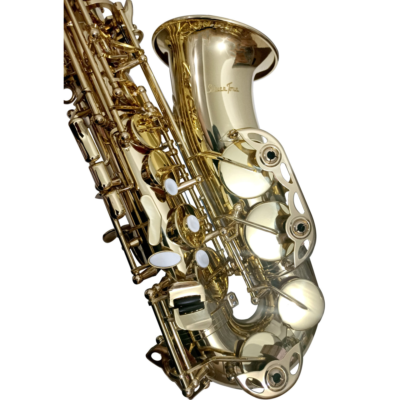 Sax Alto Silvertone Slsx009bg Laqueado Con Abrazadera Flex Bg