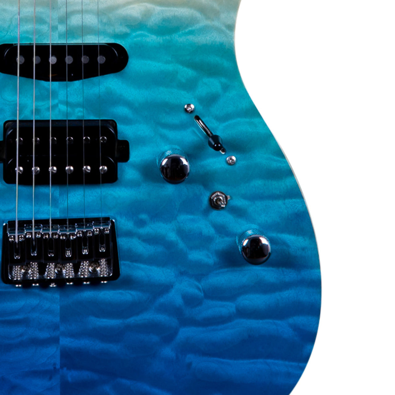 Guitarra Electrica Jet Guitars Js1000 Hss Azul Transparente