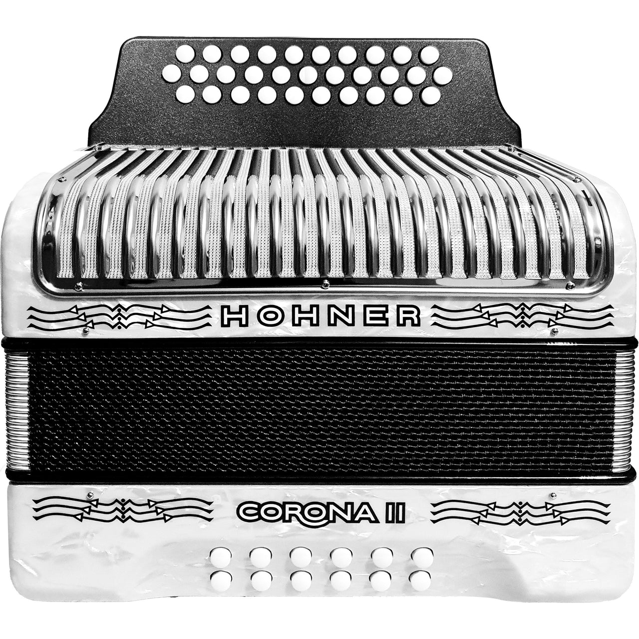 Acordeon Hohner Corona Ii A5622 31 Botones 12 Bajos Sol/do/fa Blanco