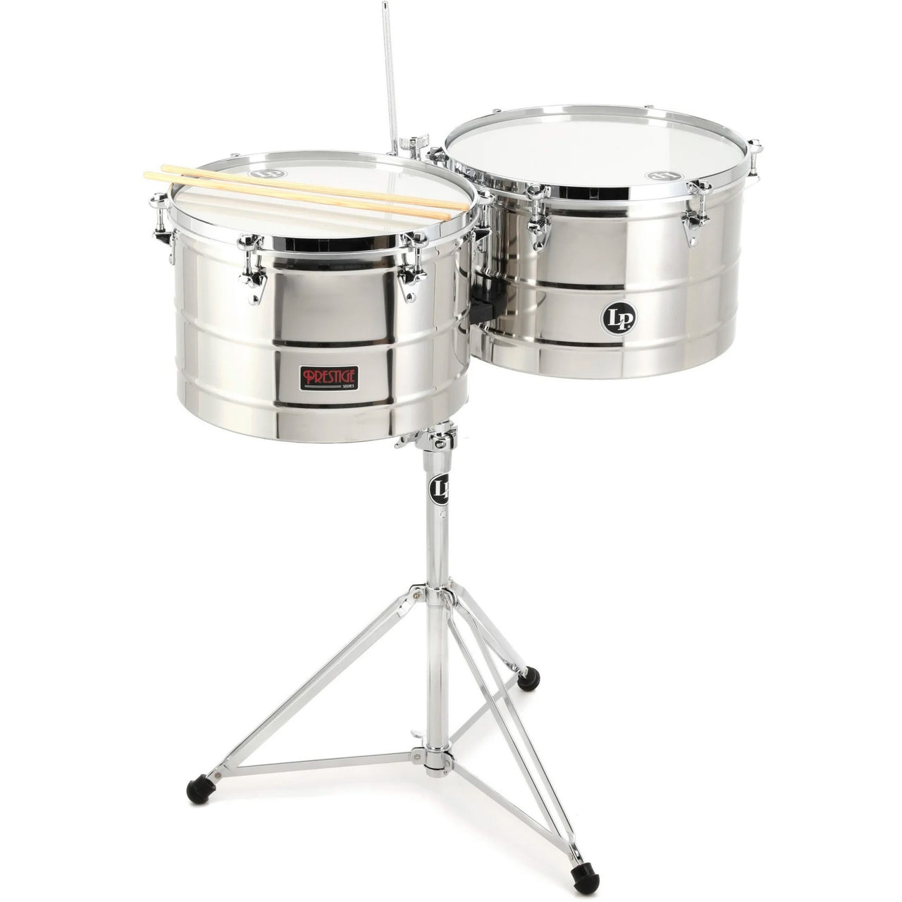 Timbales Lp Prestige Lp1516-s Cromados Con Atril 15 Y 16 Pulgadas