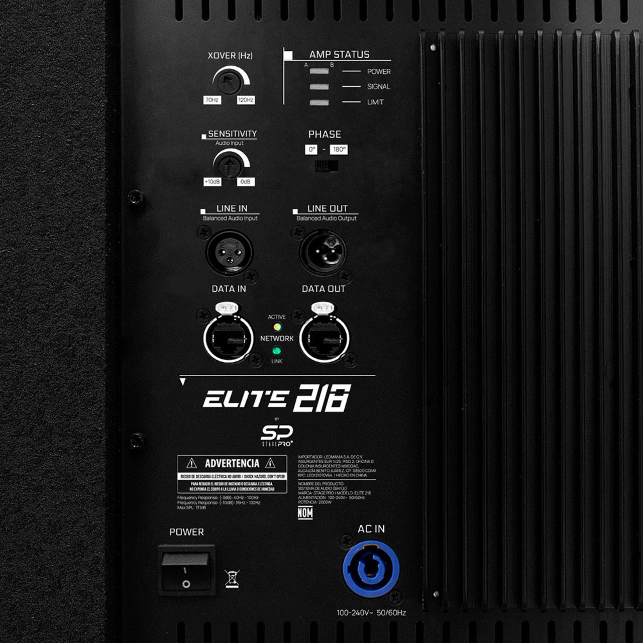 Bafle Stage Pro 18 Pulgadas Subwoofer Amplificado Elite 218