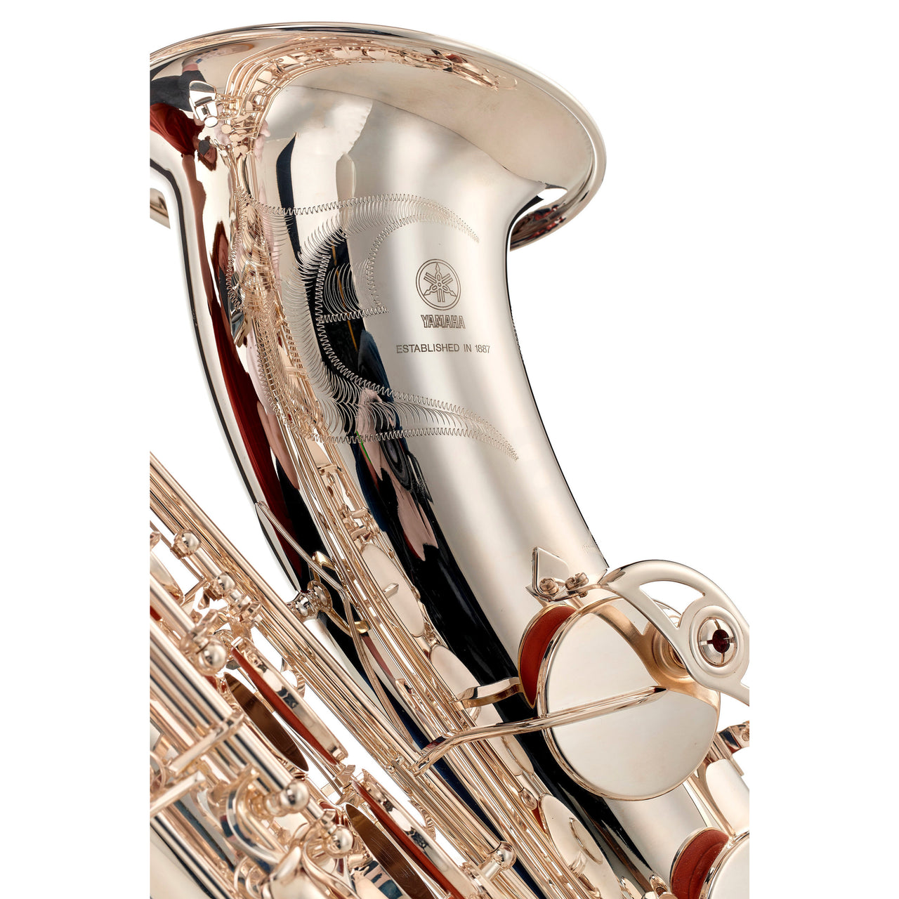 Sax Tenor Yamaha Plateado Yts480-s Con Llave De Fa# Y Fa Frontal