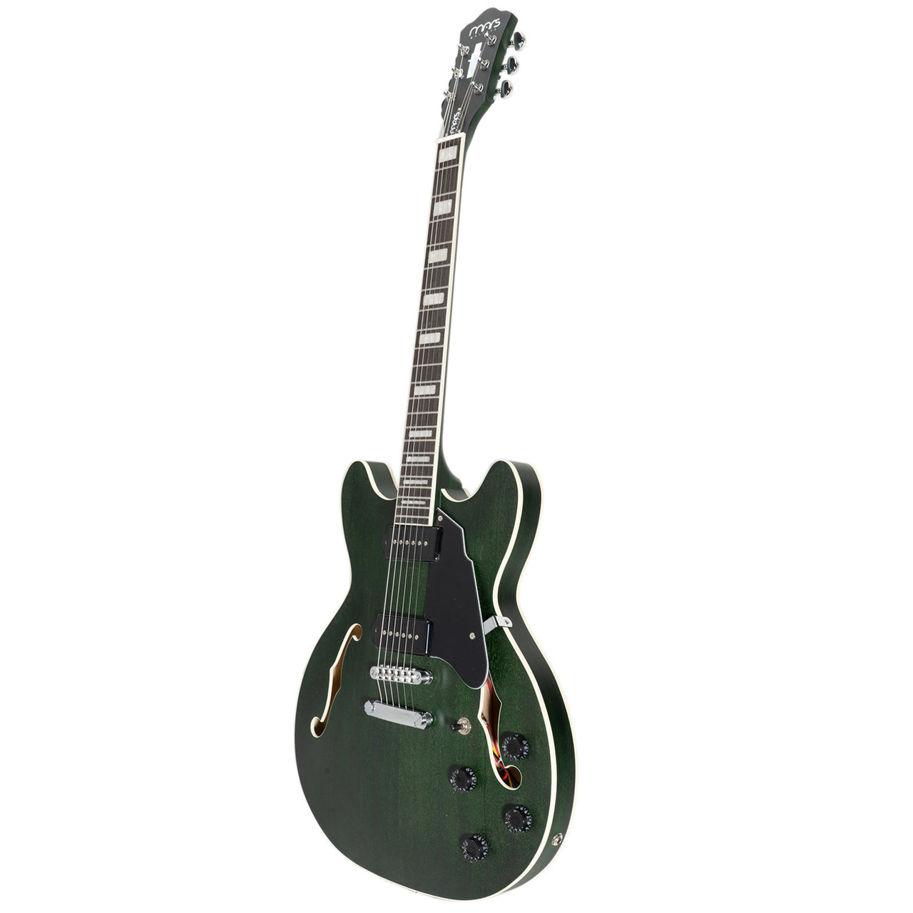 Guitarra Electrica Mars Hb335psgrn Hollowbody 335 P90 Satin Green