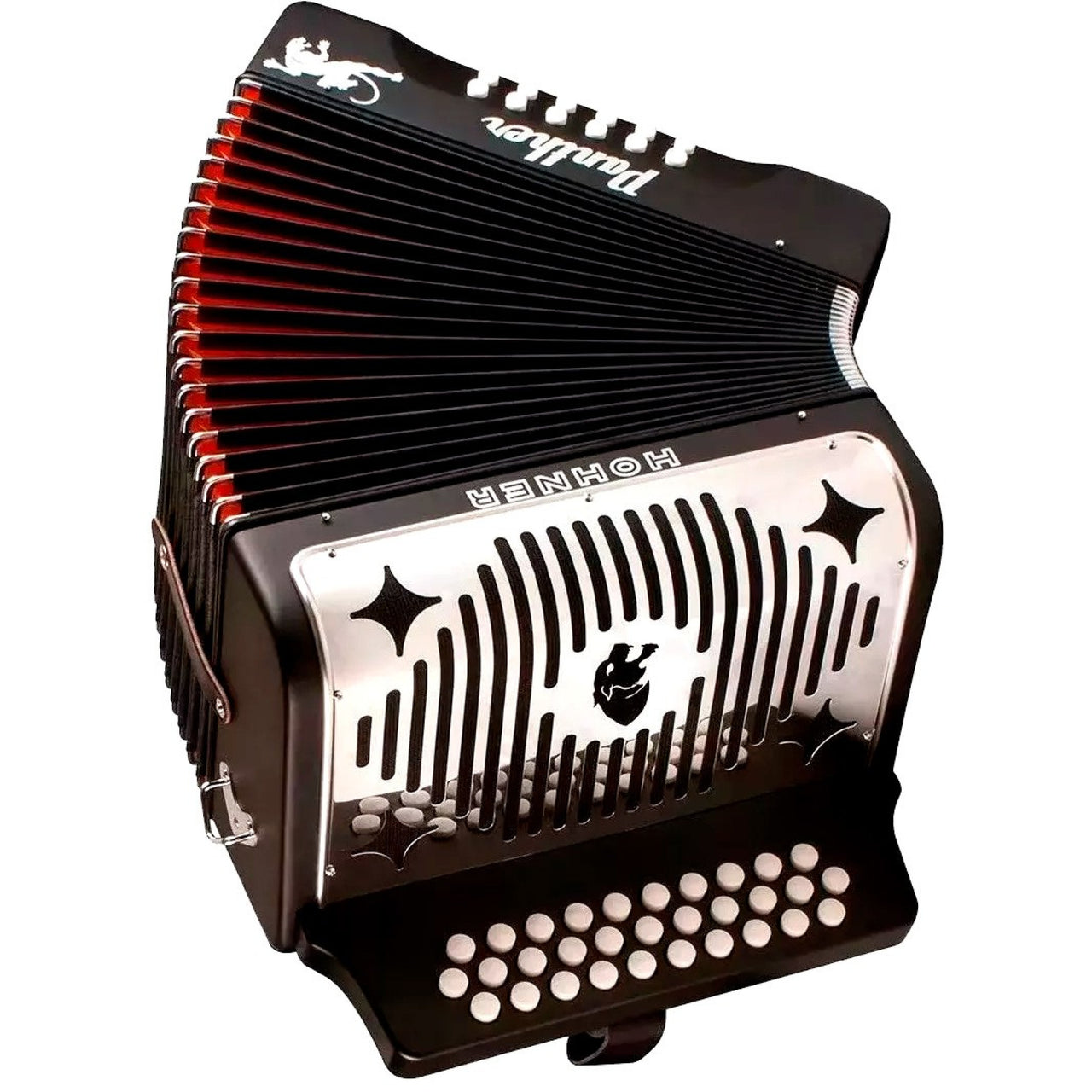 Acordeon Hohner De Botones Panther Ii Sol-Do-Fa Negro, A4800