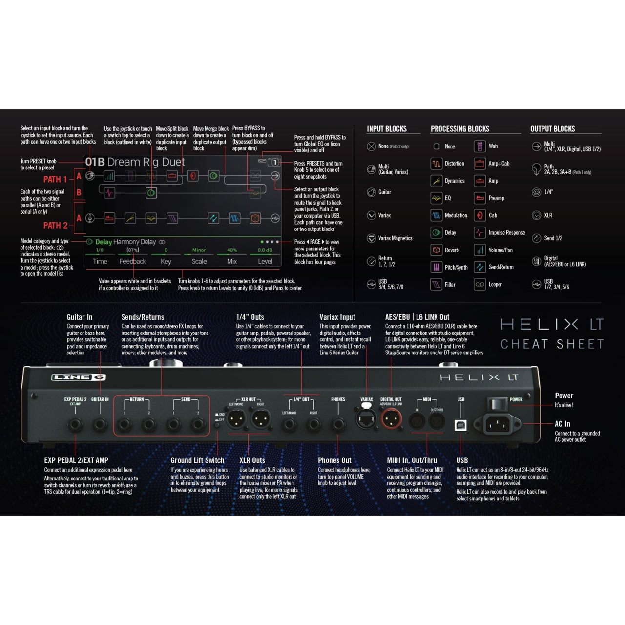 Procesador De Efectos Yamaha P/Guitarra, Helixlt Mina