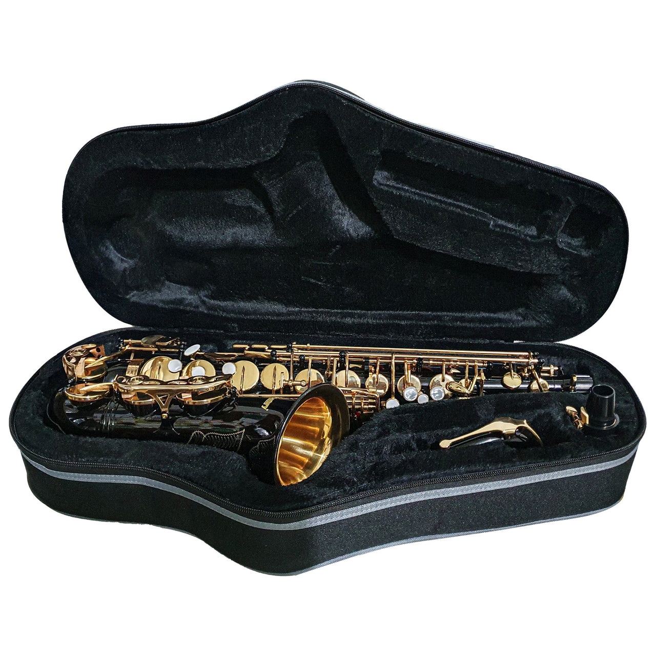 Sax Alto Century Cnsx016 Negro Llaves Doradas