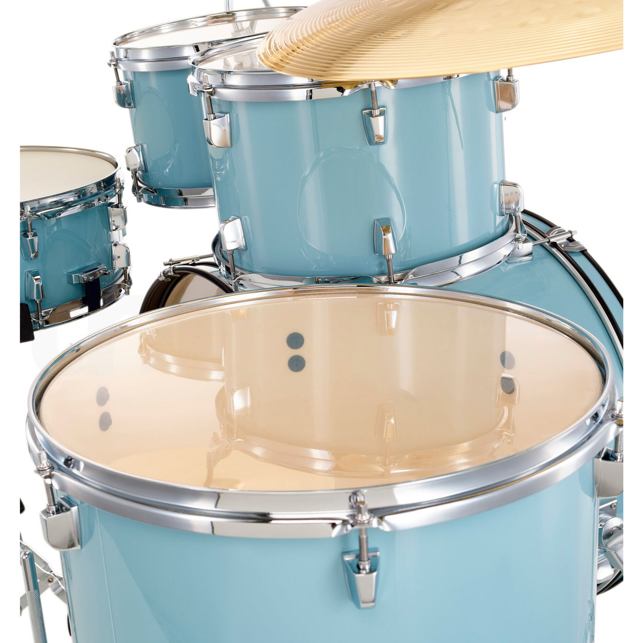 Bateria Acustica Yamaha Rydeen Rdp2f5gpuset Gloss Pale Blue Con Atril Y Platillos