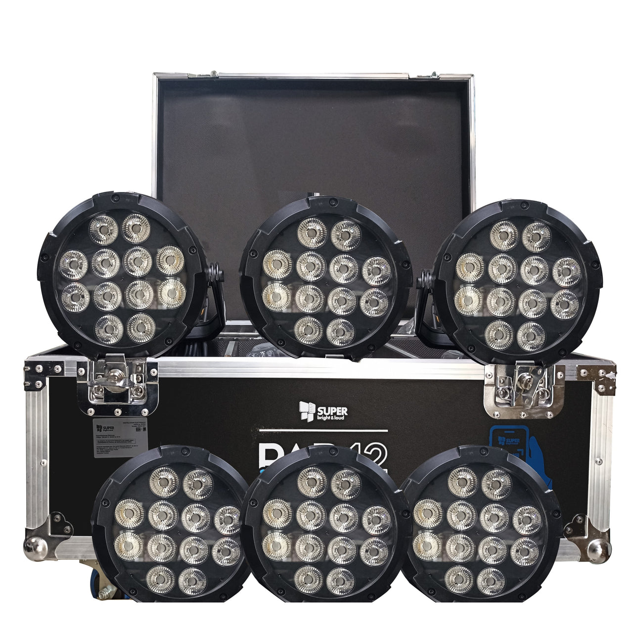 Par Led Superbright 12 Leds 15w Rgbw+uv Case C/6pzas, Par12 Wixt