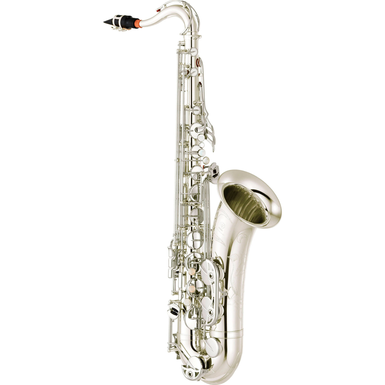 Sax Tenor Yamaha Plateado Yts480-s Con Llave De Fa# Y Fa Frontal