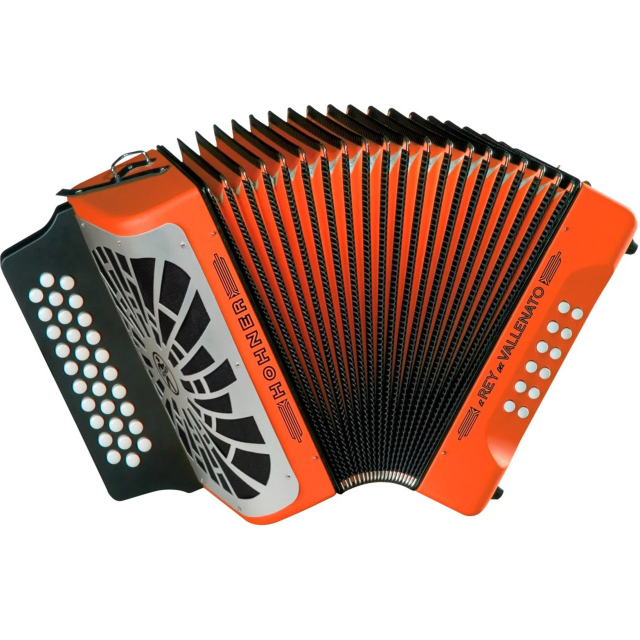 Acordeon Hohner A49651 Rey Vallenato Sib/mib/lab Anaranjado Con Funda