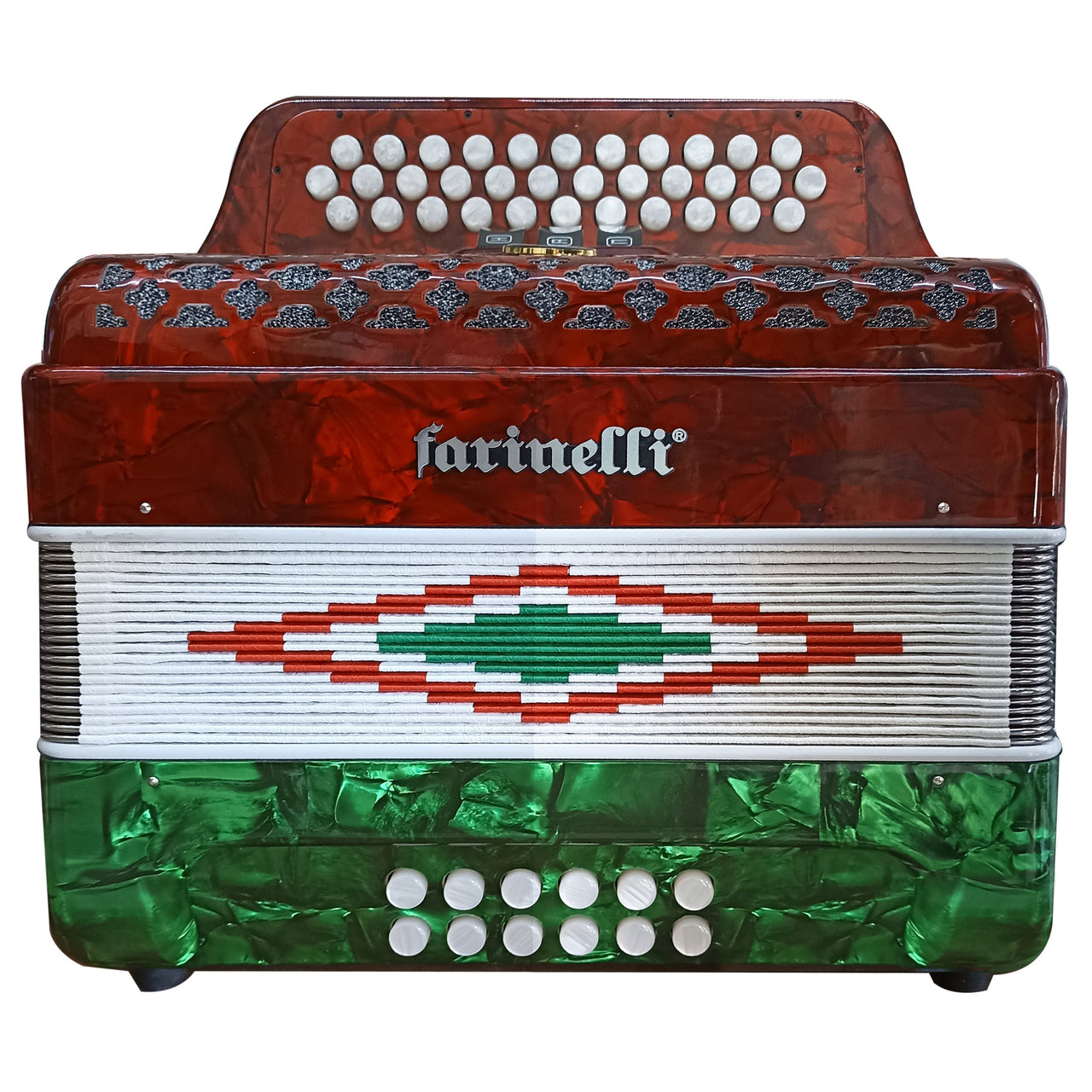 Acordeon Farinelli De Botones Fa Bandera 34 Bot.,3 Registros, 3412fab