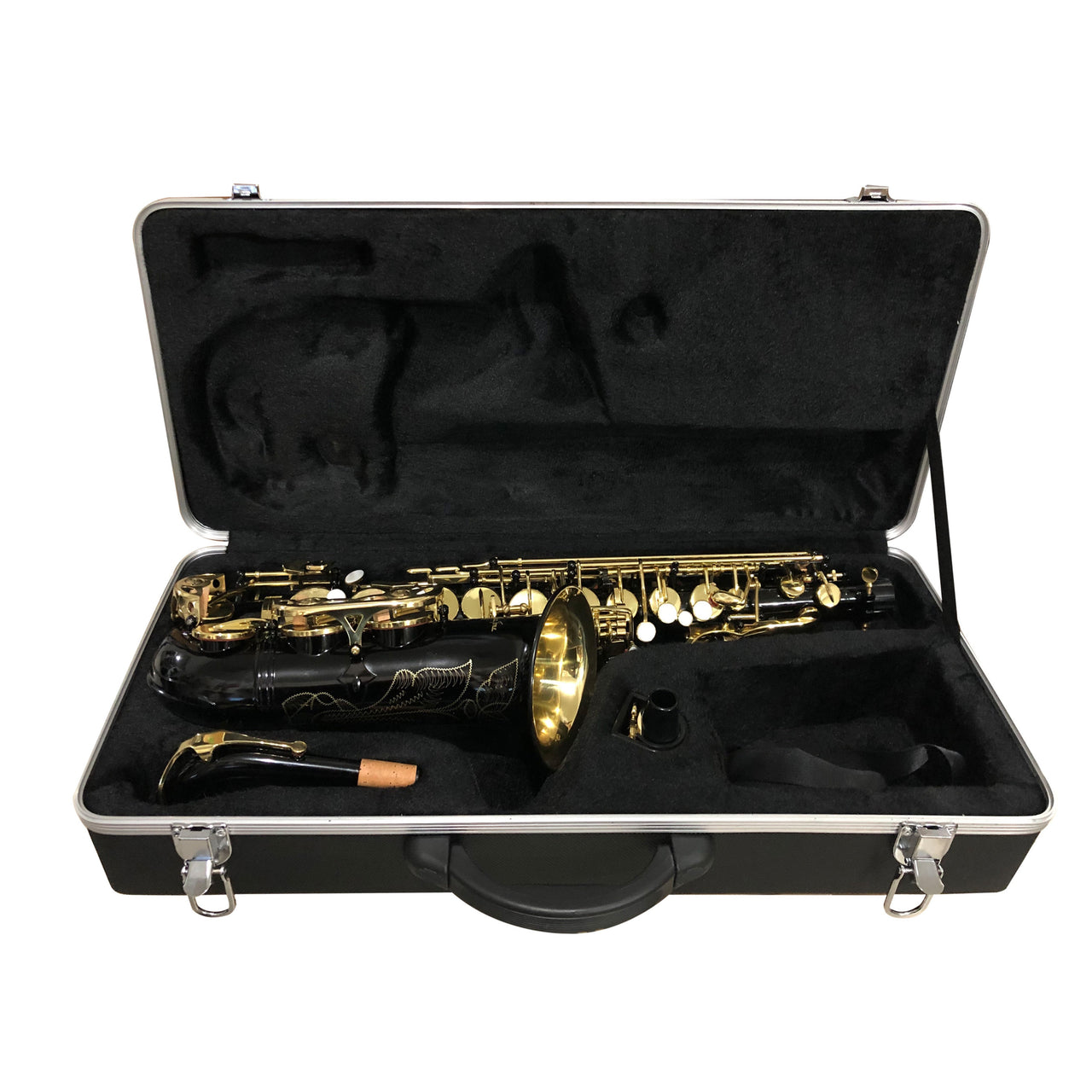 Sax Alto Silvertone Slsx020 Negro Llaves Y Pabellon Dorado