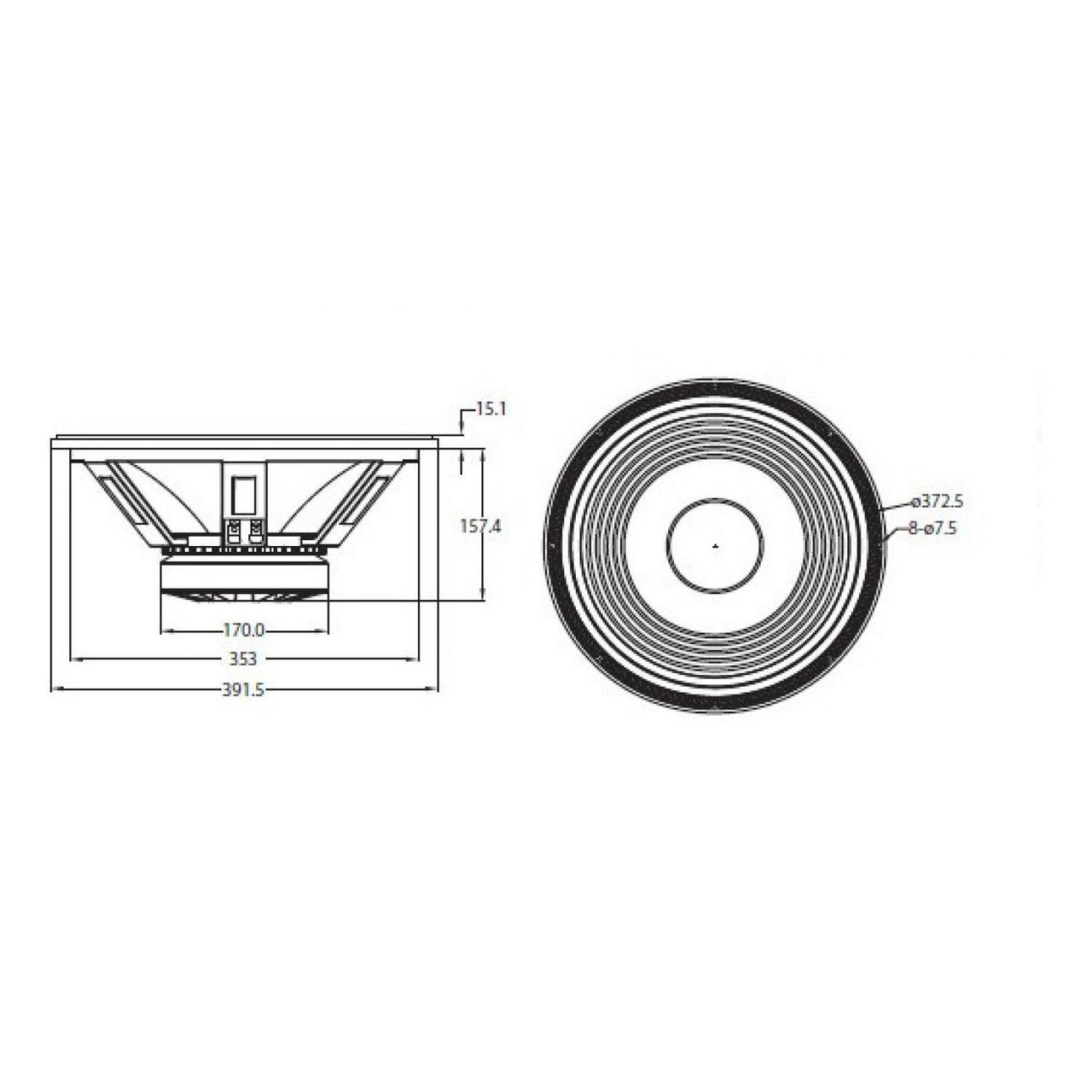 P Audio C15-300mb Bocina