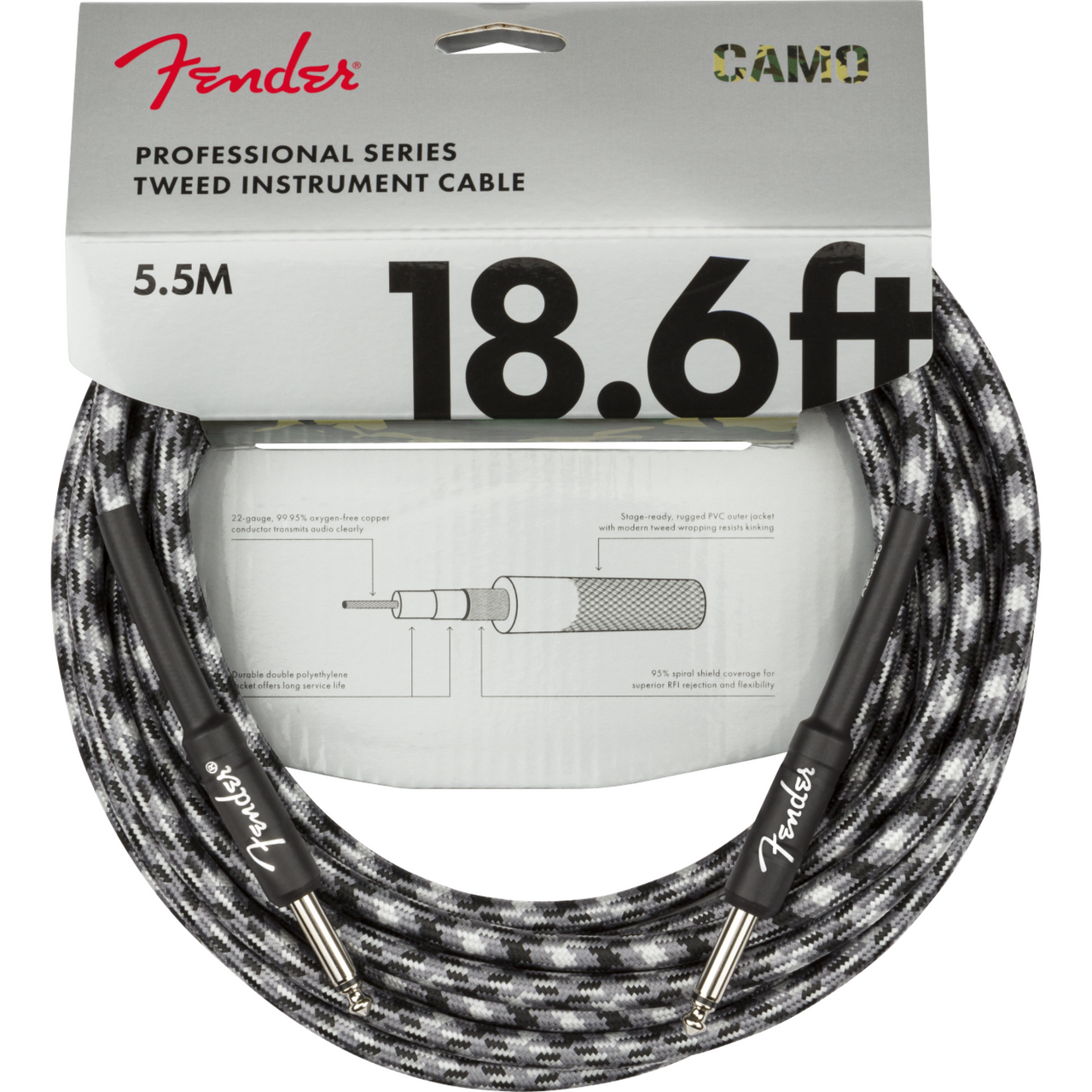 Cable Fender Para Instrumento Serie Profesional 5.5 Metros Winter Camo 0990818124