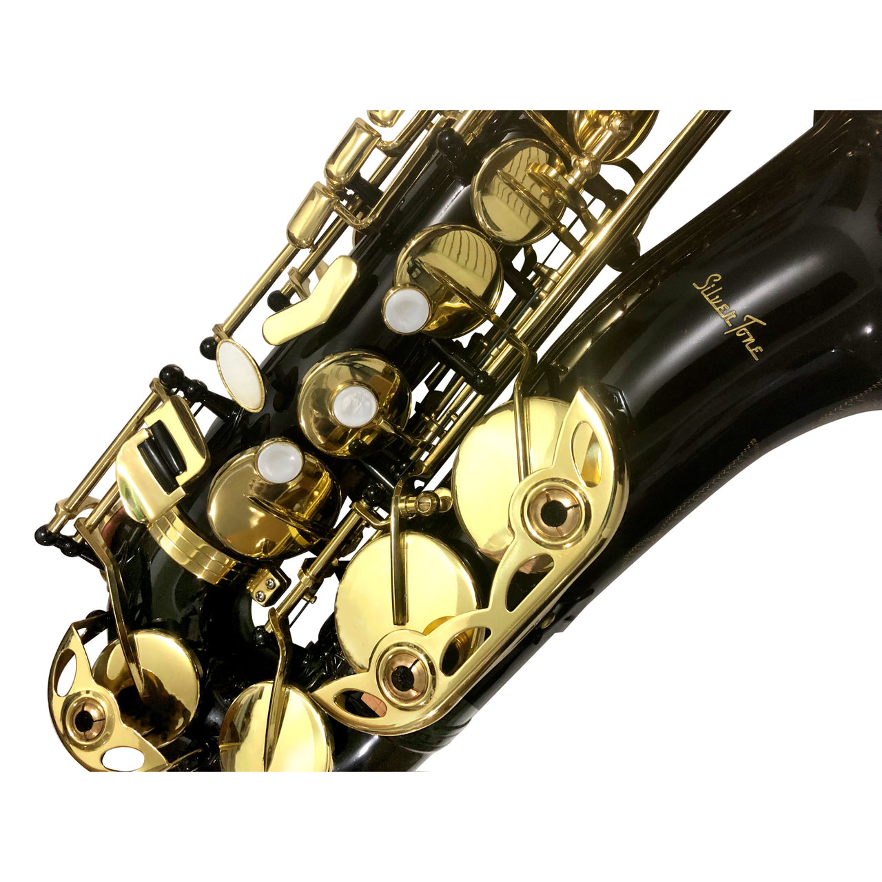 Sax Alto Silvertone Slsx019 Negro Llaves Doradas