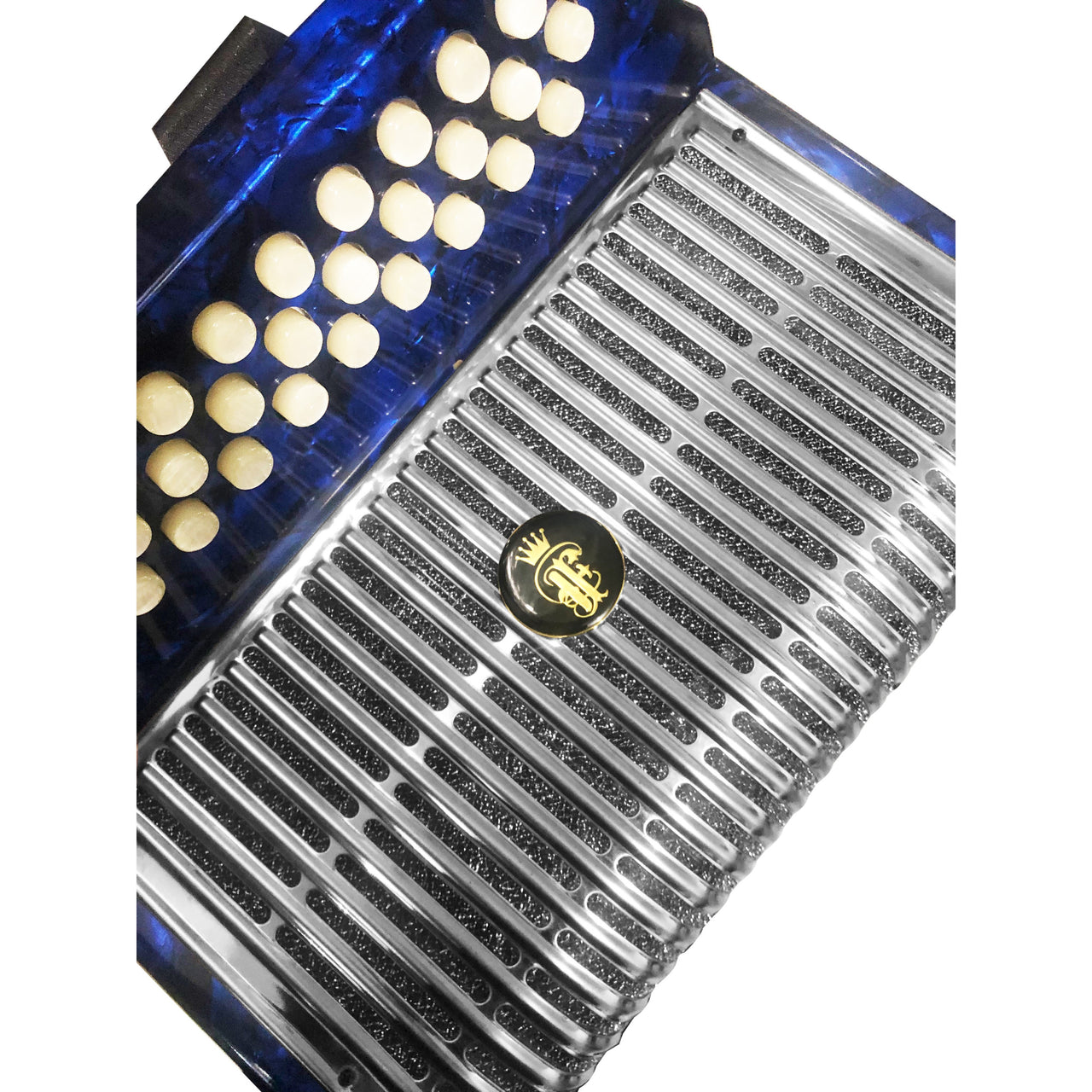 Acordeon Farinelli 3012faap De Botones Tono Fa Parrilla Metalica Azul