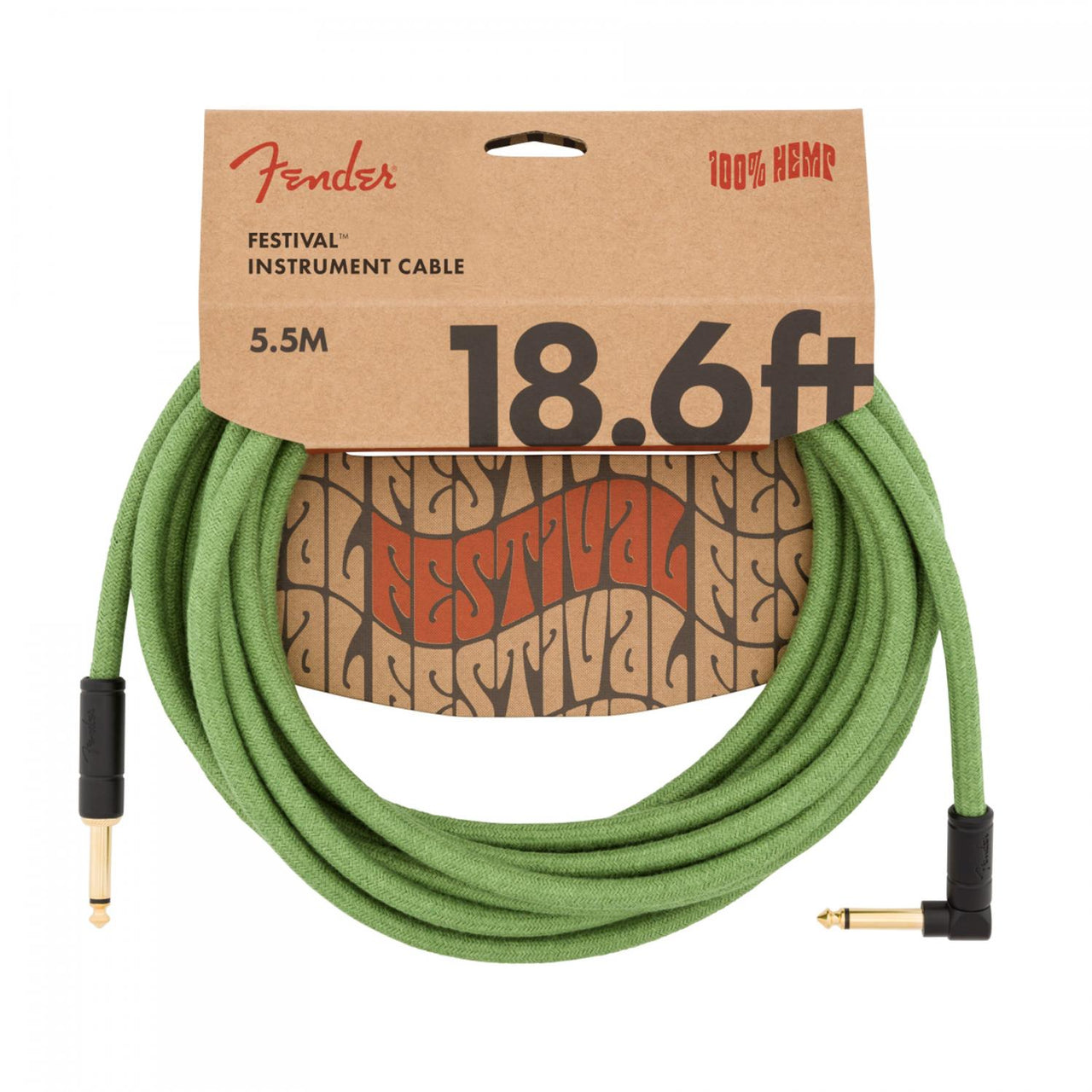 Cable Fender Festival Hemp Verde 5.5 mts Instrumento 0990918062